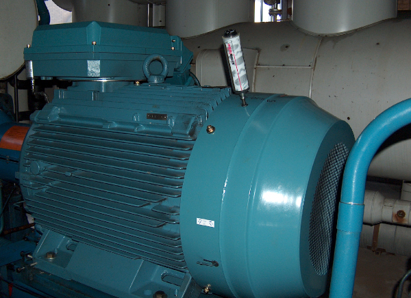 Le graisseur automatique simalube 250ml lubrifie un moteur électrique dans une usine chimique.